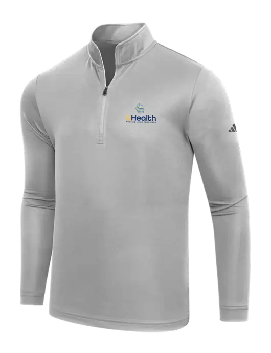 Adidas Medium Grey  Lightweight Quarter Zip Pullover w/Uhealth Logo