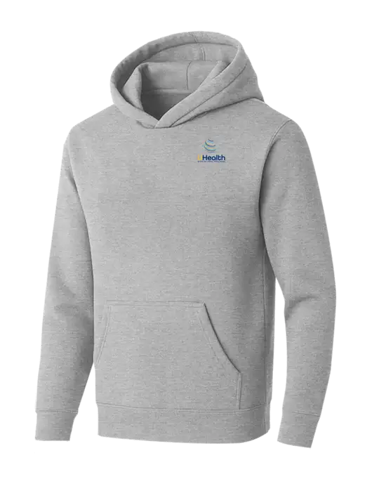 BELLA+CANVAS Light Grey Heather Sponge Fleece Pullover Hoodie w/Uhealth Logo