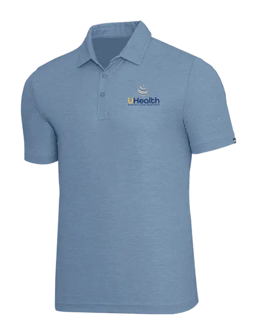 TravisMathew Slate Blue Heather Oceanside Polo w/Uhealth Logo