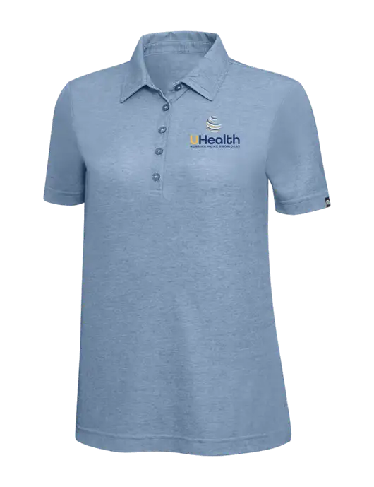 TravisMathew Slate Blue Heather Womens Oceanside Polo w/Uhealth Logo