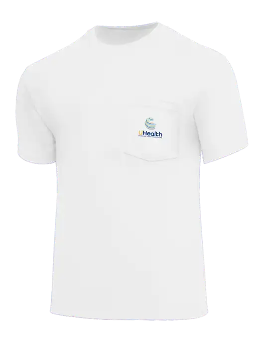 Core Blend White Pocket T-Shirt w/Uhealth Logo