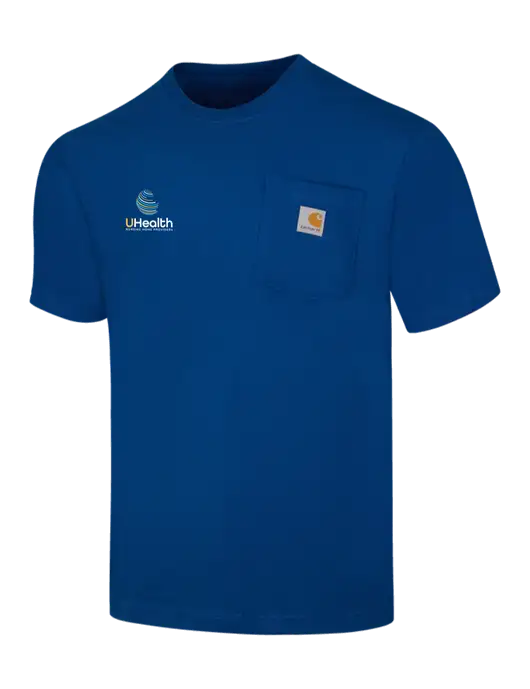 Carhartt Workwear Dark Sapphire Pocket Short Sleeve T-Shirt w/Uhealth Logo