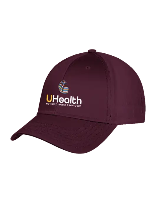 Maroon Mesh with Maroon Stitching on Bill Trucker Cap Snap Back w/Uhealth Logo