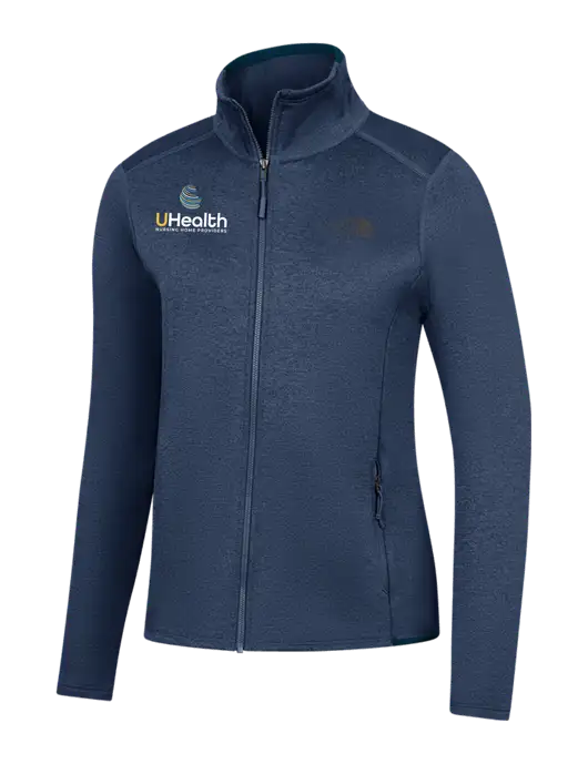 The North Face Womens Navy Heather Skyline Full-Zip Fleece Jacket w/Uhealth Logo