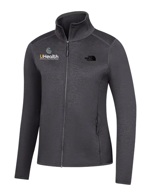The North Face Womens Dark Grey Heather Skyline Full-Zip Fleece Jacket w/Uhealth Logo