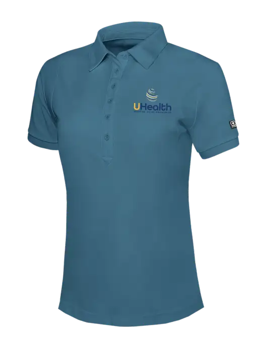 OGIO Womens Light Slate Blue Jewel Polo w/Uhealth Logo
