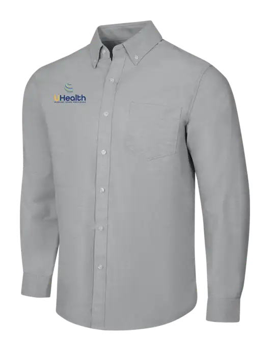 Light Grey SuperPro Oxford Shirt w/Uhealth Logo