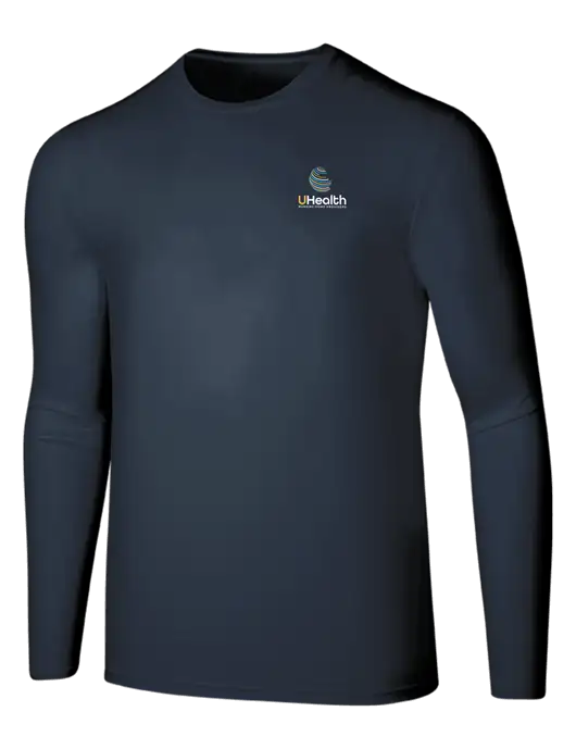 Seriously Soft Navy Long Sleeve T-Shirt w/Uhealth Logo