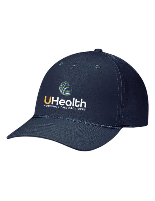 Richardson Laser Perf Performance Dark Navy/Navy-Grey-Blue Rope Cap w/Uhealth Logo