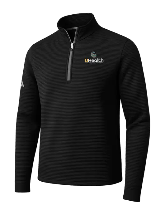 Adidas Black Spacer Quarter-Zip Pullover w/Uhealth Logo
