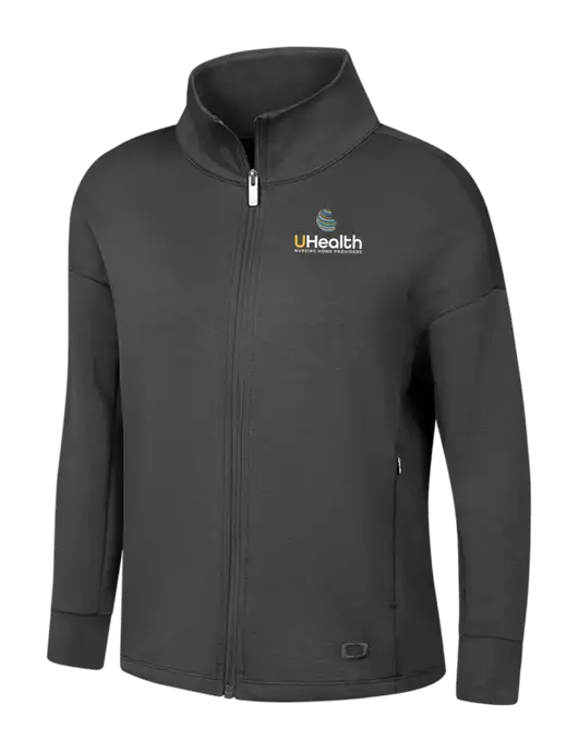 OGIO Womens Dark Grey Transcend Full-Zip w/Uhealth Logo