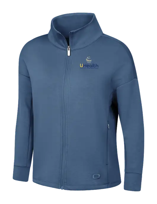 OGIO Womens Light Slate Blue Transcend Full-Zip w/Uhealth Logo