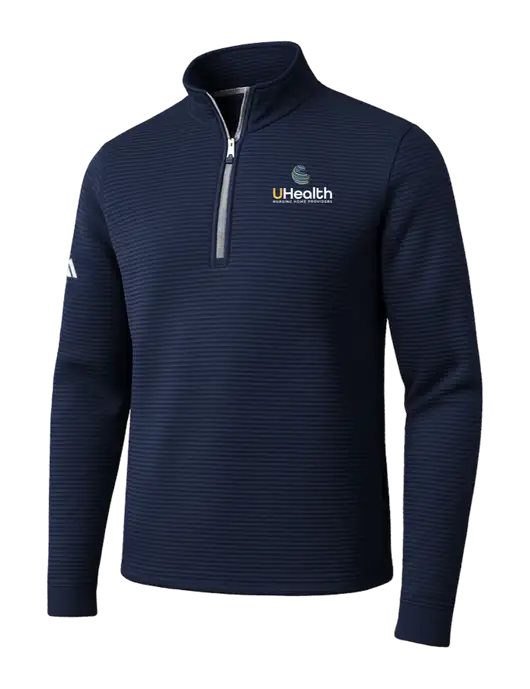 Adidas Navy Spacer Quarter-Zip Pullover w/Uhealth Logo