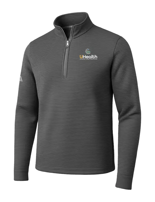 Adidas Medium Grey Spacer Quarter-Zip Pullover w/Uhealth Logo