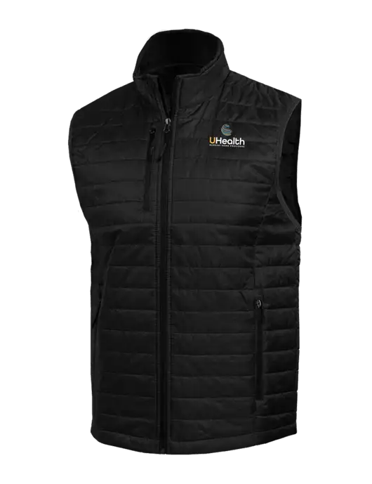 Packable Black Puffy Vest w/Uhealth Logo