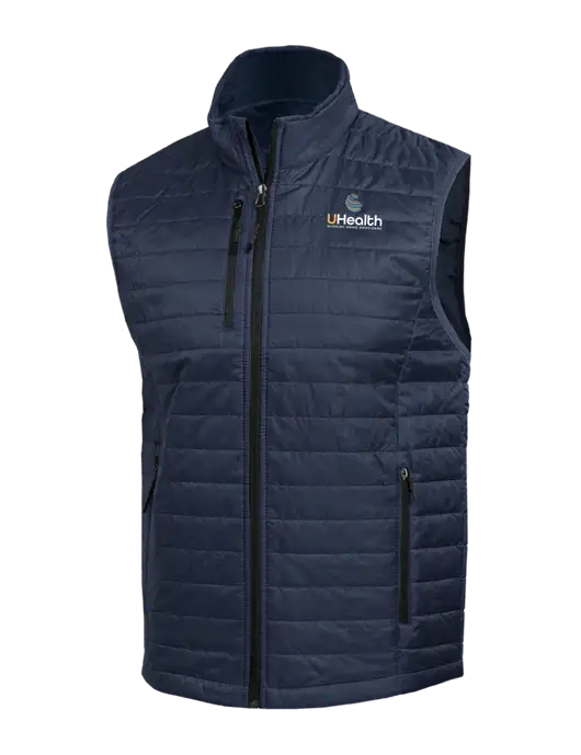Packable Navy Puffy Vest w/Uhealth Logo