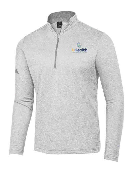 Adidas Light Grey Heather Space Dyed Quarter-Zip Pullover w/Uhealth Logo