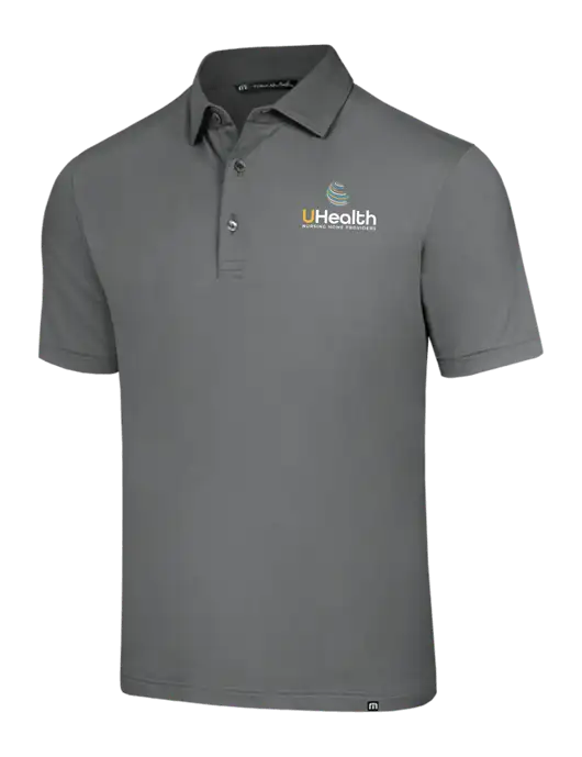 TravisMathew Grey Glenview Solid Polo w/Uhealth Logo