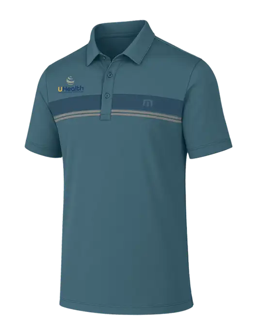TravisMathew Sapphire Medium Dark Glenview Stripe Polo w/Uhealth Logo