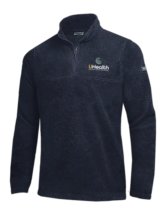 Columbia Navy Steens Mountain Fleece 1/2 Zip Pullover w/Uhealth Logo