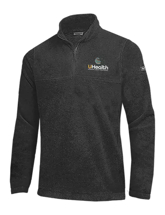 Columbia Charcoal Heather Steens Mountain Fleece 1/2 Zip Pullover w/Uhealth Logo