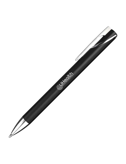 Black/Chrome HyperNova Ballpoint Pen - Black Ink w/Uhealth Logo