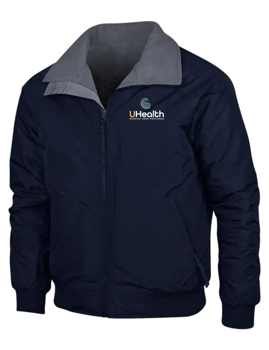 Navy/Heather Grey Classic Challenger Jacket w/Uhealth Logo