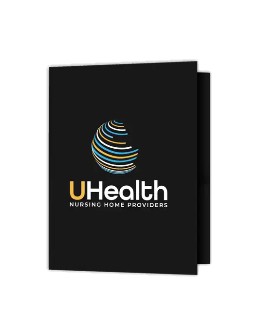 Black Presentation Folder with Dual Pockets w/Uhealth Logo