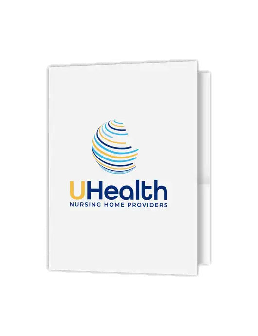 White Presentation Folder with Dual Pockets w/Uhealth Logo