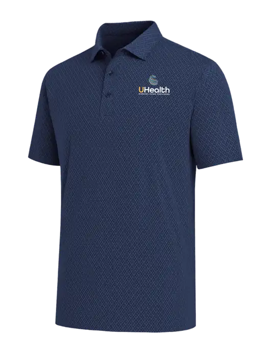 Callaway All-Over Stitched Dark Navy Chev Polo  w/Uhealth Logo
