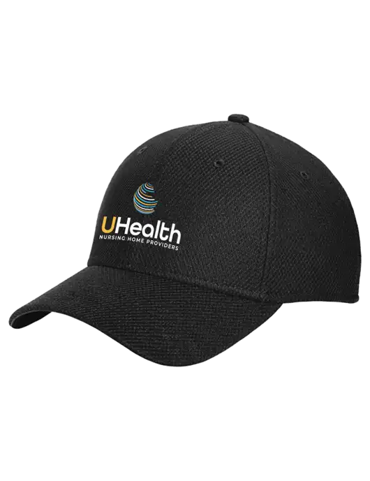 New Era Diamond Era Black Stretch Cap w/Uhealth Logo