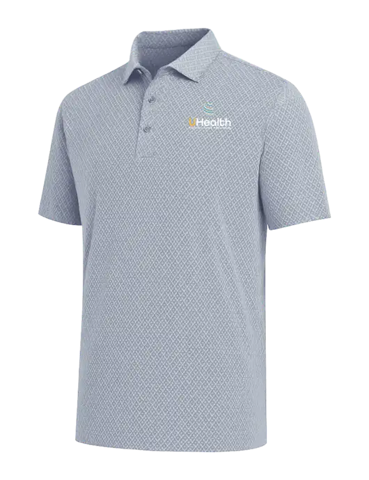 Callaway All-Over Stitched Medium Grey Chev Polo  w/Uhealth Logo