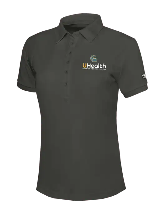 OGIO Womens Dark Grey Jewel Polo w/Uhealth Logo