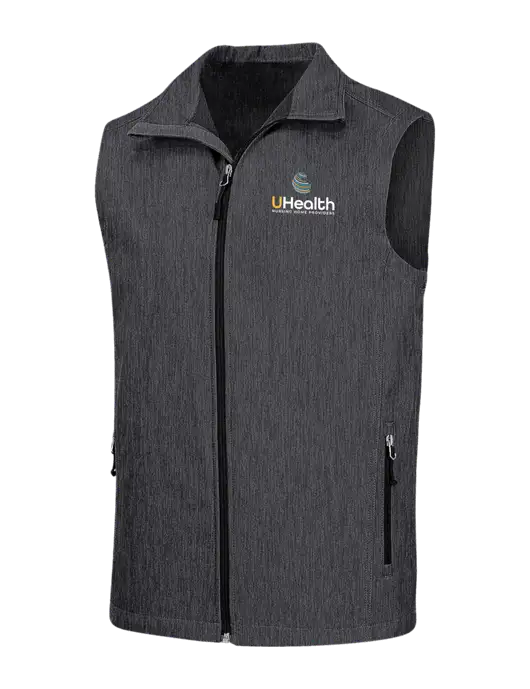 Charcoal Grey Heather Core Soft Shell Vest w/Uhealth Logo