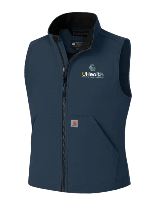 Carhartt Rain Defender Dark Navy Soft Shell Vest w/Uhealth Logo