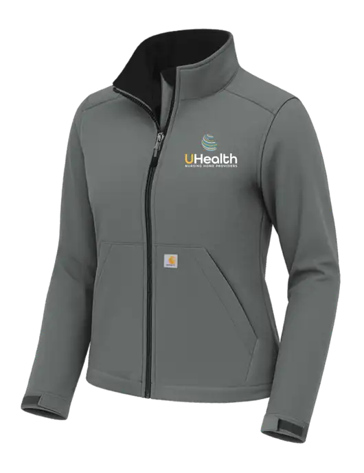 Carhartt Womens Rain Defender Dark Medium Grey Soft Shell Jacket w/Uhealth Logo