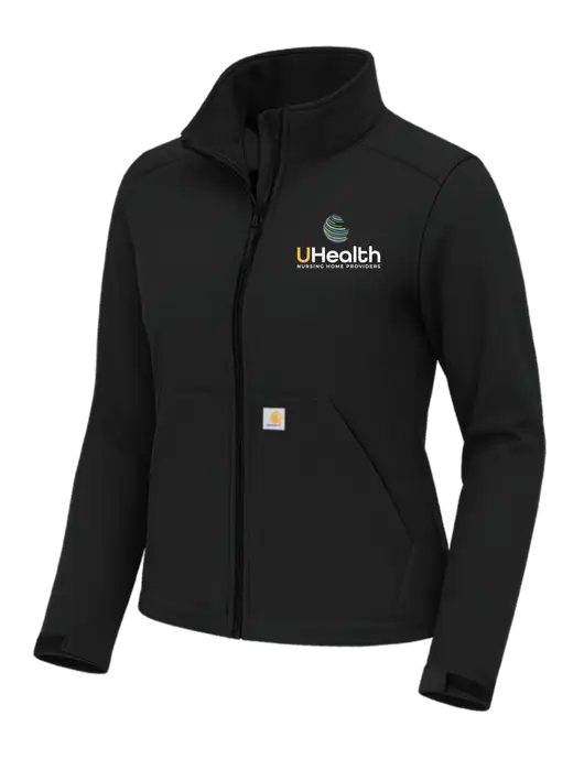 Carhartt Womens Rain Defender Black Soft Shell Jacket w/Uhealth Logo