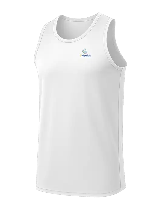 White PosiCharge Competitor Racerback Tank w/Uhealth Logo