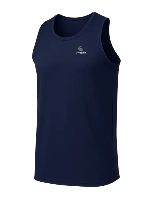 Navy PosiCharge Competitor Racerback Tank w/Uhealth Logo