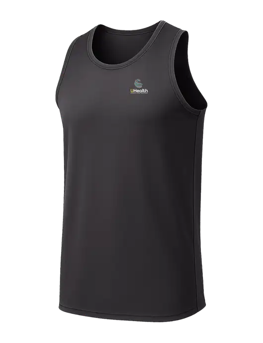 Dark Grey PosiCharge Competitor Racerback Tank w/Uhealth Logo